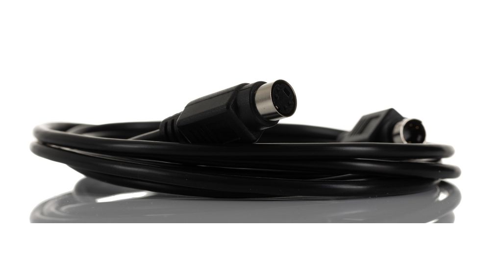 Mini-DIN-kabel DIN 4-polig kontakt - DIN 4-poligt uttag 2m Svart